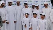 هزاع بن زايد ومنصور بن زايد يشهدان سباق القدرة ويطلقان قناة 